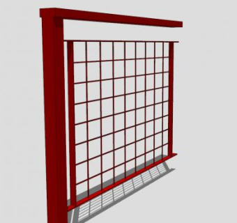 钢网格栏杆SU模型下载_sketchup草图大师SKP模型