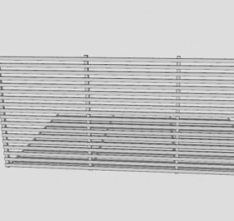横向金属板条围栏SU模型下载_sketchup草图大师SKP模型