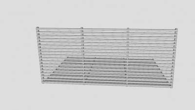 横向金属板条围栏SU模型下载_sketchup草图大师SKP模型