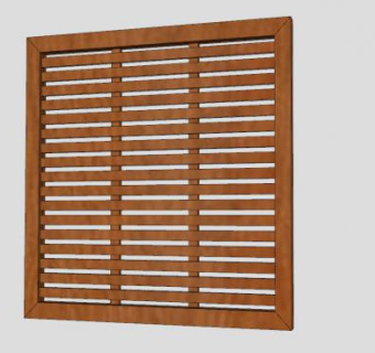 木制条板屏风隔断SU模型下载_sketchup草图大师SKP模型