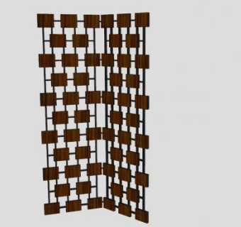 中世纪现代折叠式屏风SU模型下载_sketchup草图大师SKP模型