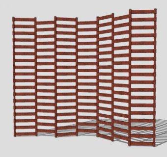 紫檀木房间隔板SU模型下载_sketchup草图大师SKP模型