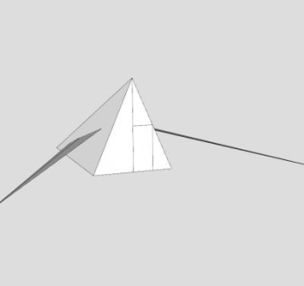 几何形状简易太空船SU模型下载_sketchup草图大师SKP模型