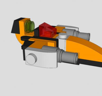 黄色单座太空船SU模型下载_sketchup草图大师SKP模型