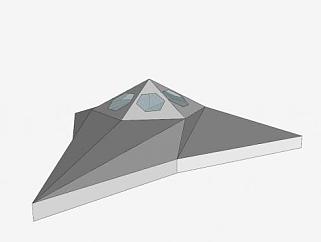 三角翼喷气式飞机SU模型下载_sketchup草图大师SKP模型