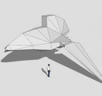 折叠翼飞机SU模型下载_sketchup草图大师SKP模型