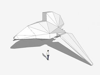 折叠翼飞机SU模型下载_sketchup草图大师SKP模型