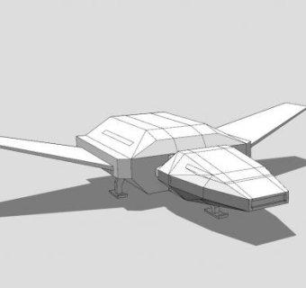 上升后掠翼飞机SU模型下载_sketchup草图大师SKP模型