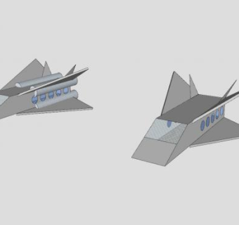 两架双翼载人飞机SU模型下载_sketchup草图大师SKP模型