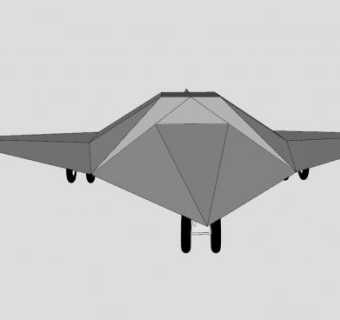 滑轮三角翼飞机SU模型下载_sketchup草图大师SKP模型