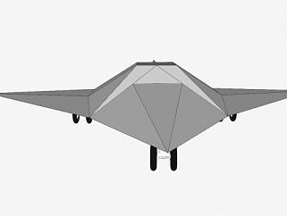 滑轮三角翼飞机SU模型下载_sketchup草图大师SKP模型