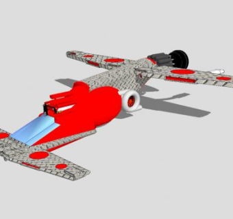 钢板直翼飞机SU模型下载_sketchup草图大师SKP模型