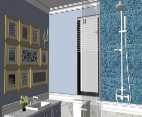 欧式主卧卫生间SU模型下载_sketchup草图大师SKP模型