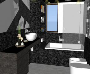 卫浴组合模型镜子室内装修SU模型下载_sketchup草图大师SKP模型