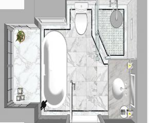现代轻灰卫生间装修SU模型下载_sketchup草图大师SKP模型