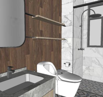 现代卫生间洗手间皂液器SU模型下载_sketchup草图大师SKP模型