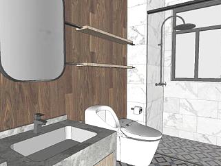 现代卫生间洗手间皂液器SU模型下载_sketchup草图大师SKP模型