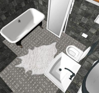 现代简欧卫生间SU模型下载_sketchup草图大师SKP模型