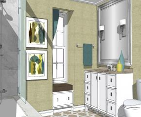 卫浴淋浴柜淋浴缸花洒SU模型下载_sketchup草图大师SKP模型