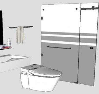 现代风格卫生间洁具SU模型下载_sketchup草图大师SKP模型