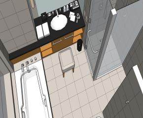 现代风格卫生间洗手间SU模型下载_sketchup草图大师SKP模型