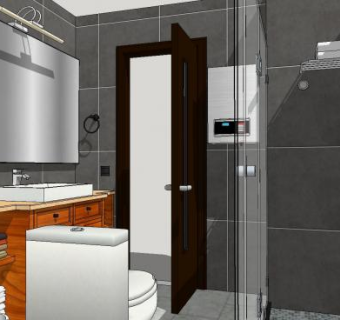 卫生间家具淋浴房SU模型下载_sketchup草图大师SKP模型