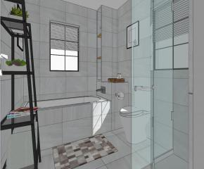 现代风格卫浴洗手间SU模型下载_sketchup草图大师SKP模型