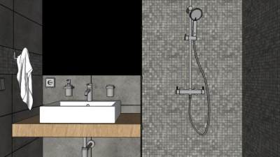 现代风格简约卫生间SU模型下载_sketchup草图大师SKP模型