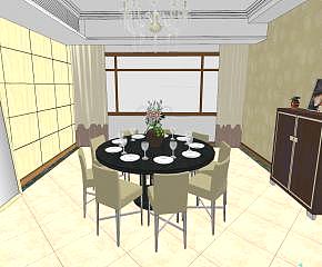 餐厅会议室餐桌庭院家具SU模型下载_sketchup草图大师SKP模型