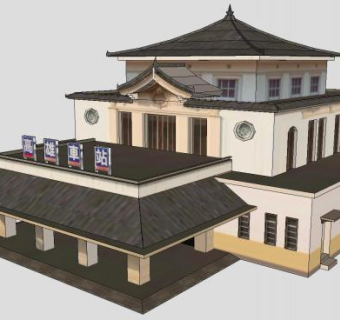 高雄火车站SU建筑模型