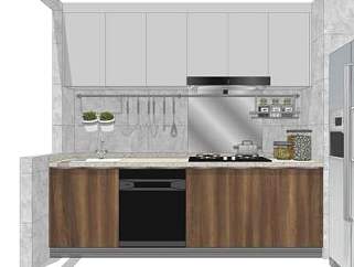 现代厨房厨房电器SU模型下载_sketchup草图大师SKP模型