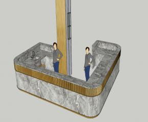 售楼部水吧台大厅SU模型下载_sketchup草图大师SKP模型