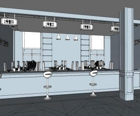 办事大厅接待大堂SU模型下载_sketchup草图大师SKP模型