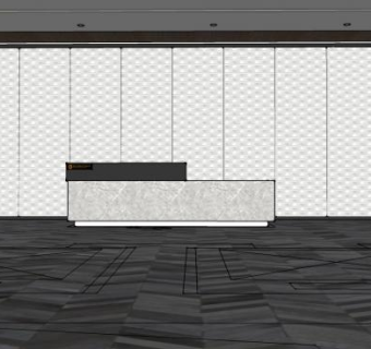 现代风格公司接待前台SU模型下载_sketchup草图大师SKP模型