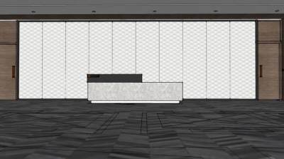 现代风格公司接待前台SU模型下载_sketchup草图大师SKP模型