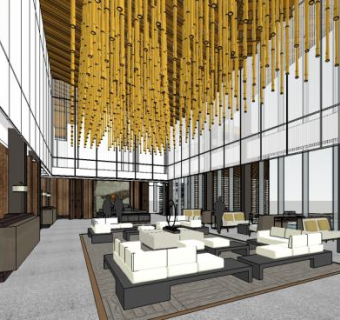 现代售楼处大厅SU模型下载_sketchup草图大师SKP模型