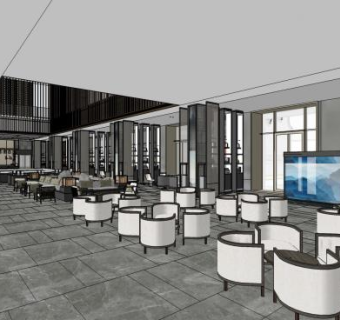 售楼处内部装饰装修SU模型下载_sketchup草图大师SKP模型