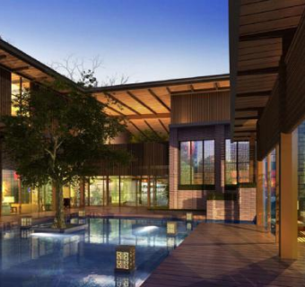 有韵味新中式售楼处谷仓SU模型下载_sketchup草图大师SKP模型