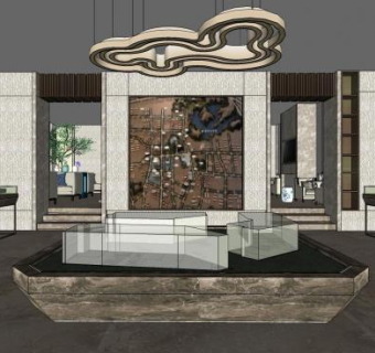 贵州小房开售楼处SU模型下载_sketchup草图大师SKP模型