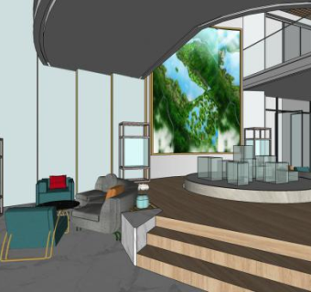 度假区售楼体验中心SU模型下载_sketchup草图大师SKP模型