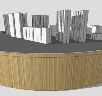 售楼部沙盘饰品盆装饰SU模型下载_sketchup草图大师SKP模型