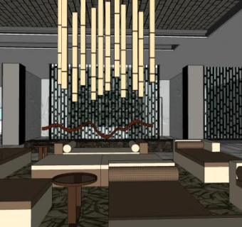 现代简约售楼处SU模型下载_sketchup草图大师SKP模型