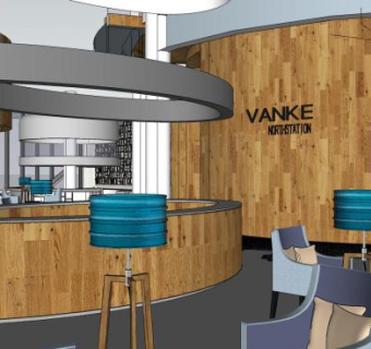 圆顶售楼处酒店大堂联合SU模型下载_sketchup草图大师SKP模型