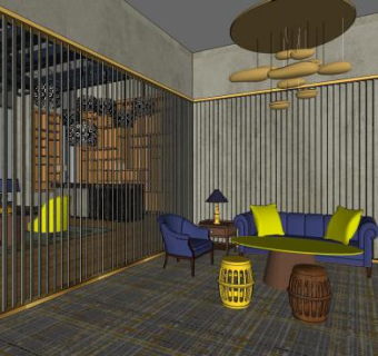 售楼中心展示展厅SU模型下载_sketchup草图大师SKP模型