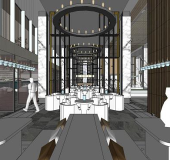 现代风格售楼处SU模型下载_sketchup草图大师SKP模型