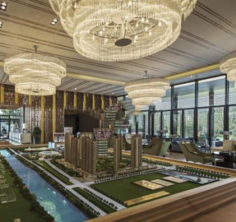 中式风格售楼处装修SU模型下载_sketchup草图大师SKP模型