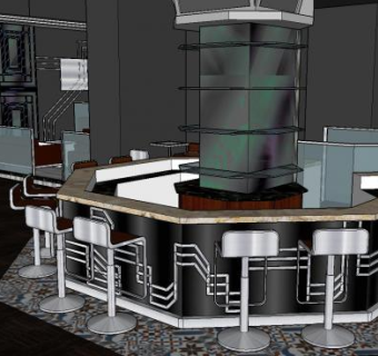 现代风格会所酒吧SU模型下载_sketchup草图大师SKP模型