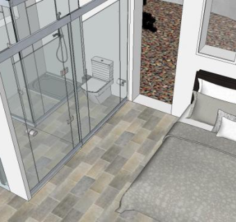 温泉酒店客房SU模型下载_sketchup草图大师SKP模型