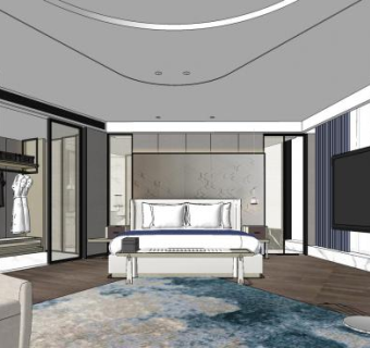 酒店客房宾馆酒店住宿SU模型下载_sketchup草图大师SKP模型