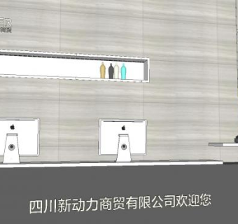 办公室接待台前台装修SU模型下载_sketchup草图大师SKP模型